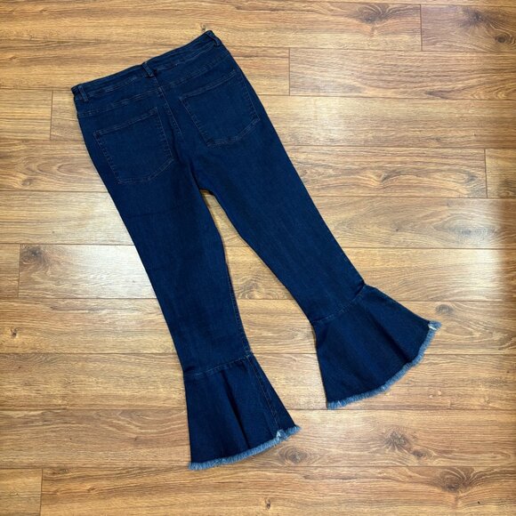 Hilary MacMillan Dark Wash Flounce Hem Jeans - Picture 5 of 5